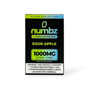 numbz 7 hydroxymitragynine chewable sour apple 1000mg tablet(10)