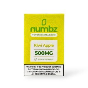 numbz 7 hydroxymitragynine chewable tablets kiwi apple 50mg per tablet