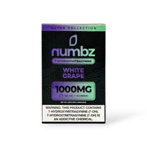 numbz 7 hydroxymitragynine chewable white grape 1000mg tablet(10)